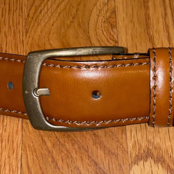 Men's Genuine Leather Double-looped and Stitched Belt Size 40/100 - Picture 3 of 15